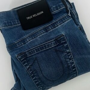 True Religion Devin Men's Jeans 31x30 Slim‎ No Flap Medium Wash Denim